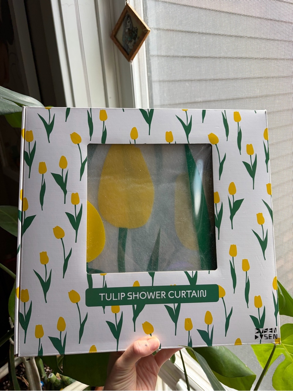 Brand New Un-Opened Dusen Dusen Yellow Tulip Shower Curtain